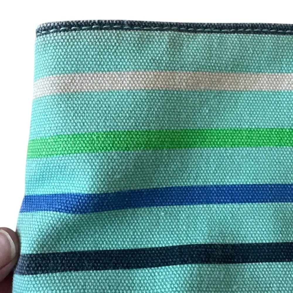 Tory Burch Stacked T Striped‎ Canvas Tote Bag